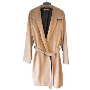 Bailey Camel Belted Wrap Coat Women’s XXL Trench Style Quiet Luxury